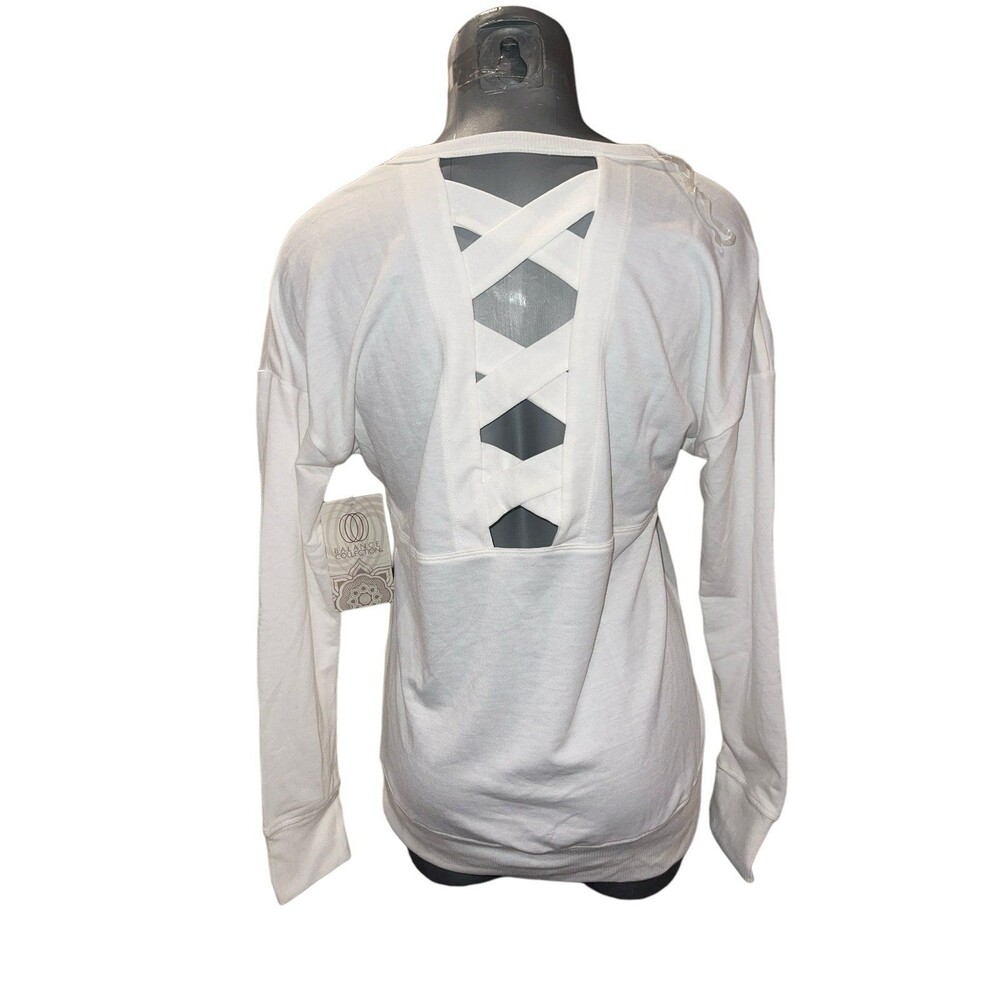 Balance collection cris cross open back sweater Small